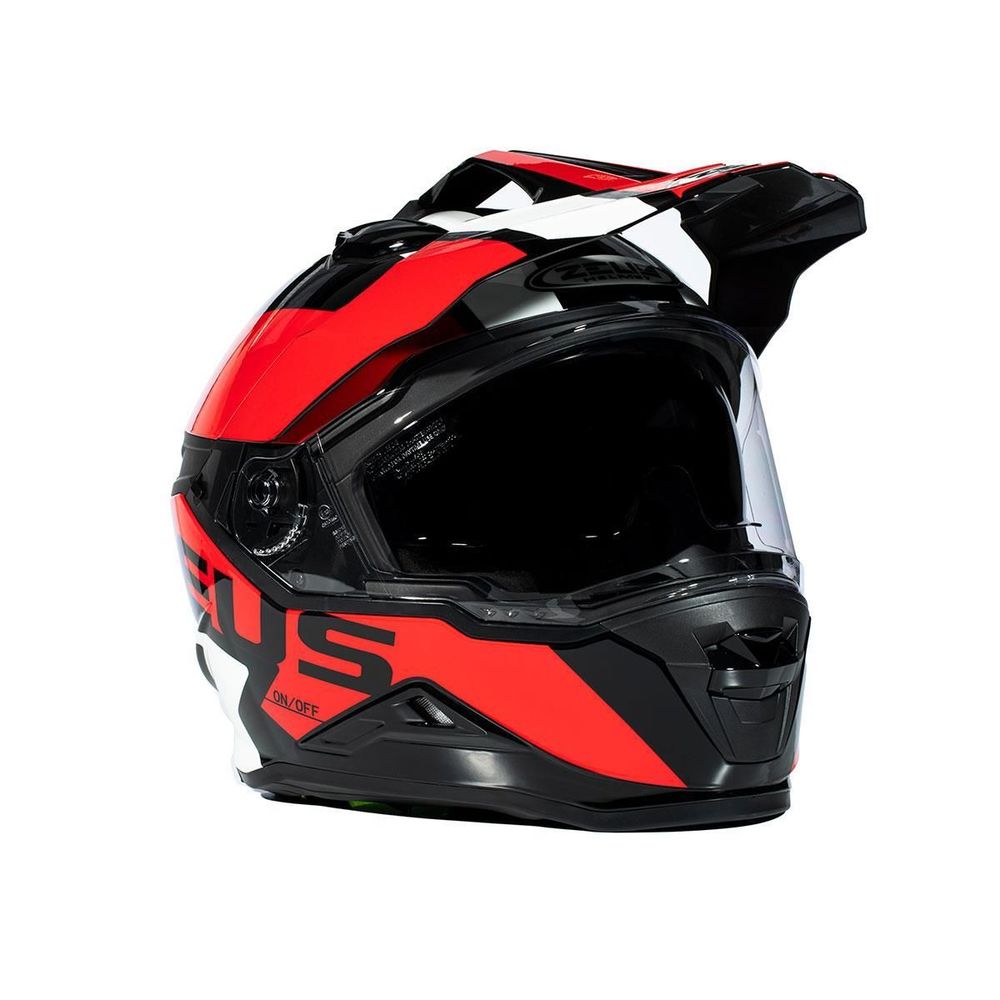 ZEUS KASK ZS-913 SOLID BLACK/BF8-RED