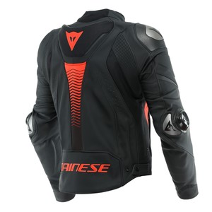 DAINESE SUPER SPEED 4 LTHR JCKT BLACK-MATT FLUO RED #1