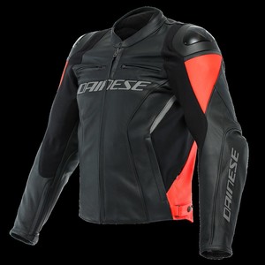 DAINESE CEKET RACING 4 LEATHER JACKET/BLACK/FLUO-RED #1