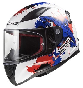 LS2 RAPID MINI MONSTER BEYAZ-MAVİ ÇOCUK KASK #1