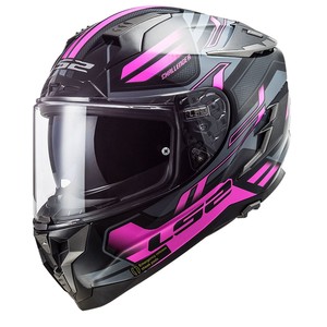 LS2 CHALLENGER SPIN SİYAH-TITANIUM-PEMBE KASK #1